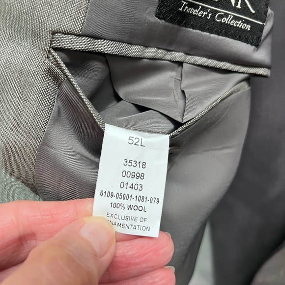 Jos A Bank travelers collection Men’s blazer jacket wool beige/grey 52L 2 button - Picture 7 of 16